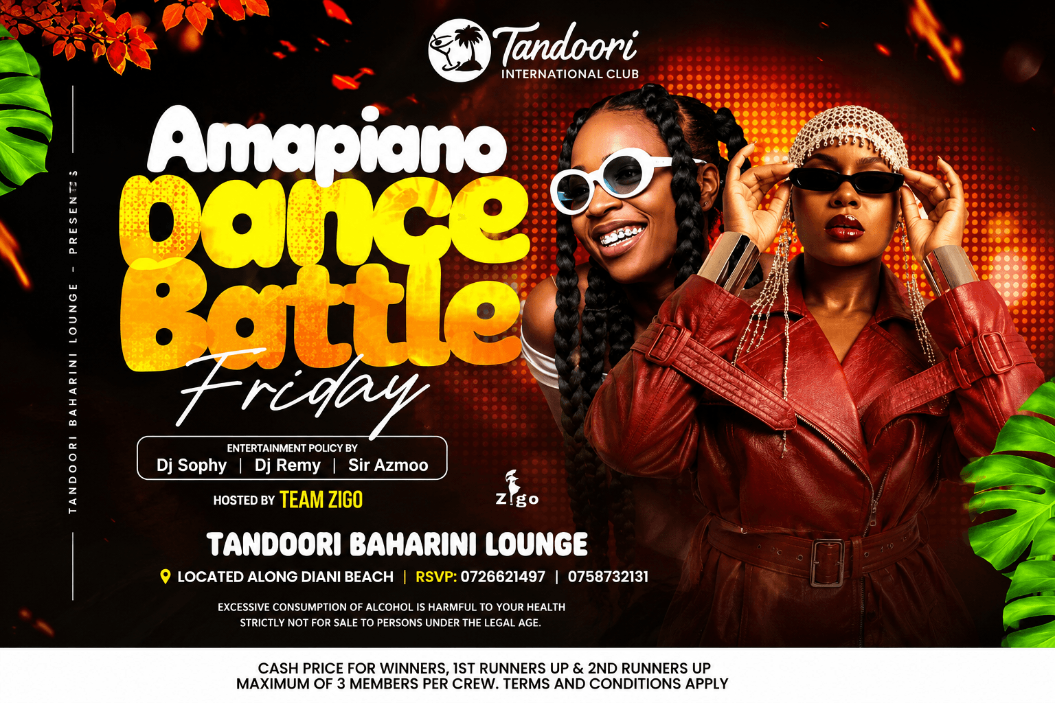 Amapiano Dance Battle Friday at Tandoori International Club, Diani Beach